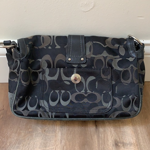 Coach Black Signature Optic C Satchel Bag - Picture 5 of 13